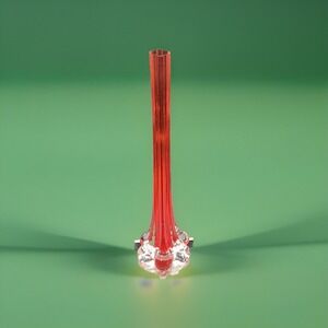 Vintage MCM Orange Glass Stretch Vase 11.5" Tall Decorative Collectible Decor